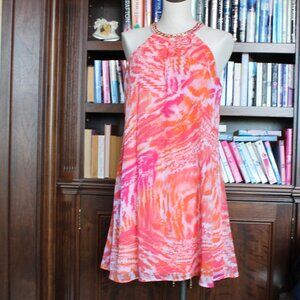 Calvin Klein Mini Dress with Gold Accents